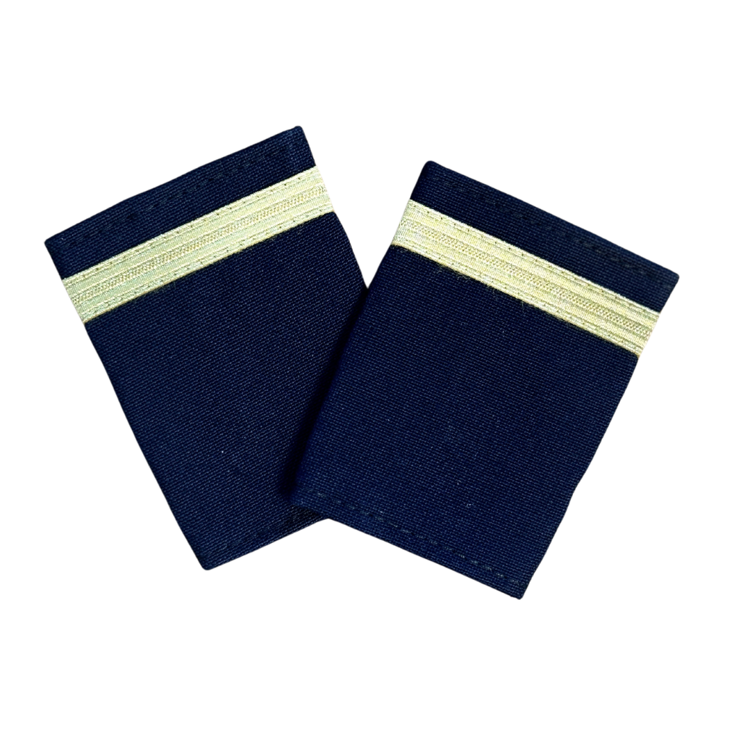 1 Bar Navy Epaulettes - Gold Bars