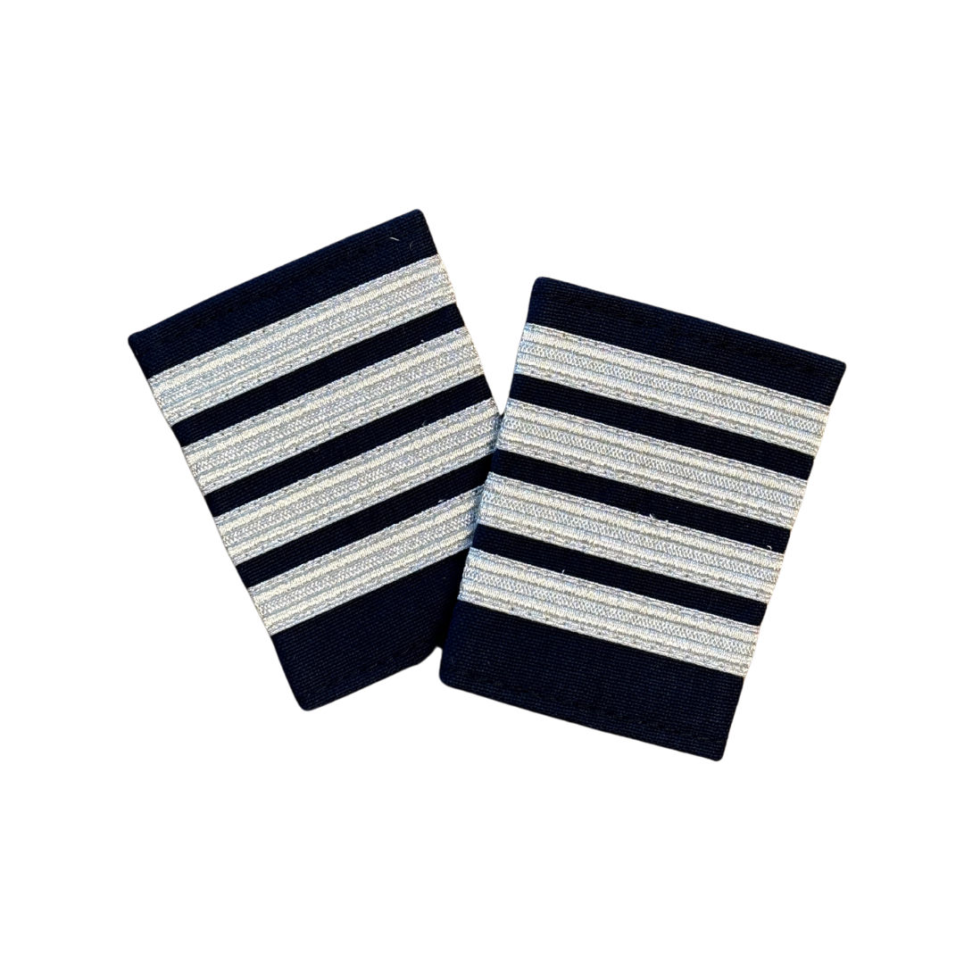 4 Bar Navy Epaulettes- Silver Bars